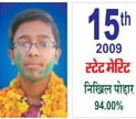 Nikhil Poddar — 15th Rank, State Merit — 94.00%